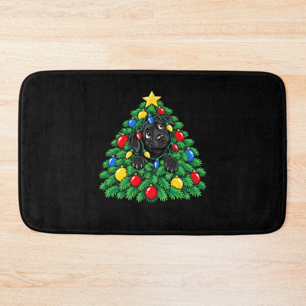 Item preview, Black Labrador Retriever Peeking Christmas Tree Xmas Lights designed and sold by clothesy7.