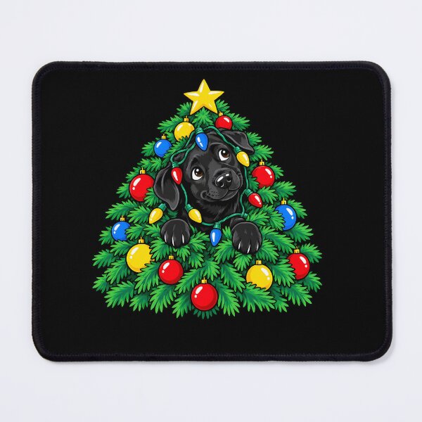 Item preview, Black Labrador Retriever Peeking Christmas Tree Xmas Lights designed and sold by clothesy7.