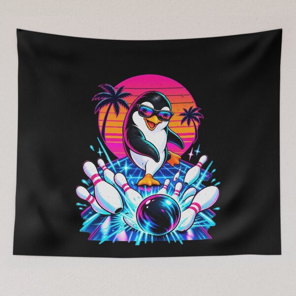 Item preview, Tropical Bowling With a Sunglasses Penguin designed and sold by elderberry.