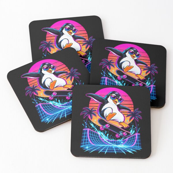 Item preview, Funny Penguin Skateboarding Sunset Art designed and sold by elderberry.