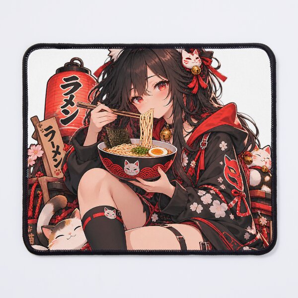 Item preview, Anime Ramen Cat Girl – Kawaii Japanese Food Anime designed and sold by DrMerlin.