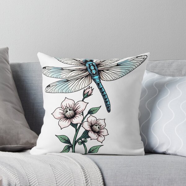 Item preview, Serene Dragonfly on Floral Stem Tattoo Flash designed and sold by Qubivibe.