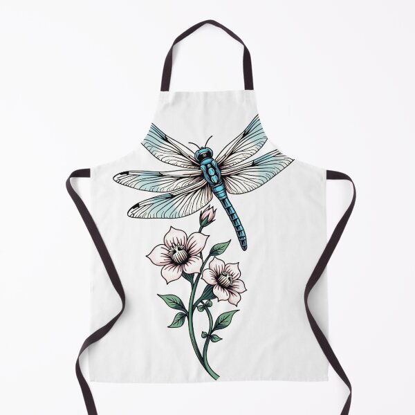 Aperçu de l'œuvre Serene Dragonfly on Floral Stem Tattoo Flash créée et vendue par Qubivibe.