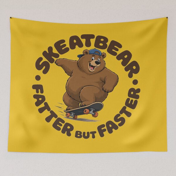 Item preview, Skeatbear - Fatter But Faster Bear Skateboarding Design designed and sold by cameleon style.