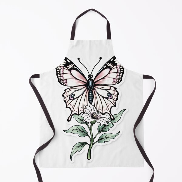 Aperçu de l'œuvre Graceful Butterfly on Flower Stem - Vibrant Tattoo Flash Design créée et vendue par Qubivibe.