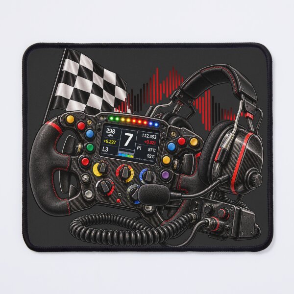 Item preview, Formula One Team Radio – Racing Steering Wheel & Headset Sticker – Motorsport Fan Gift designed and sold by Infinite Images.