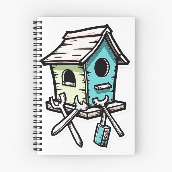 Item preview, Vibrant Neo-Trad Birdhouse Tattoo Flash designed and sold by Qubivibe.