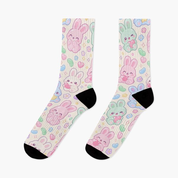 Item preview, Kawaii Gummy Bunny Candy Pattern designed and sold by Soft Berry Studio.