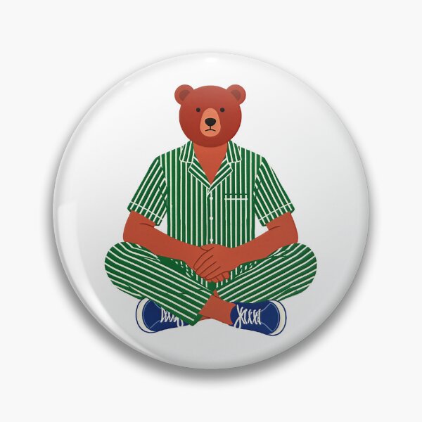 Item preview, Bear in green and white Striped Pajamas designed and sold by michplante60.