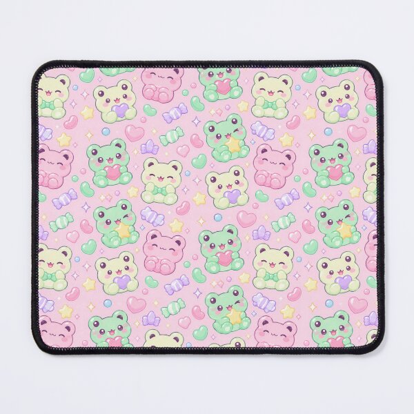 Item preview, Kawaii Gummy Frog Candy Pattern designed and sold by Soft Berry Studio.