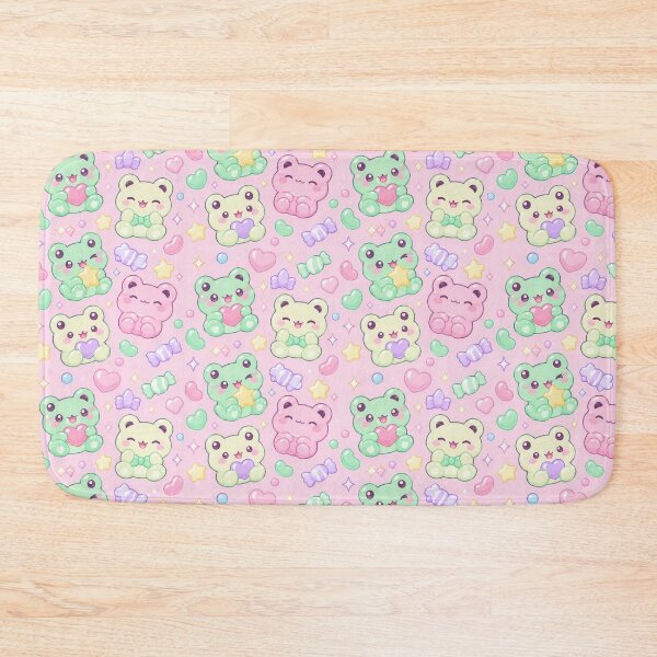 Item preview, Kawaii Gummy Frog Candy Pattern designed and sold by Soft Berry Studio.