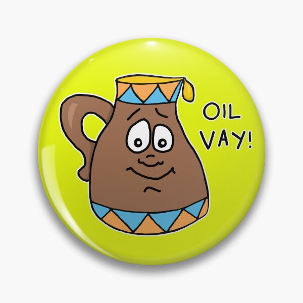Item preview, Oil Vay Sticker | Funny Hanukkah Oil Jug Visual Pun designed and sold by MyxaART.