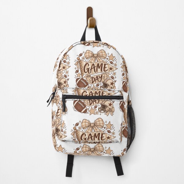 Item preview, Game Day Football Coquette Bow – Neutral Gingham Football Fan Design designed and sold by DoodloraStudio.