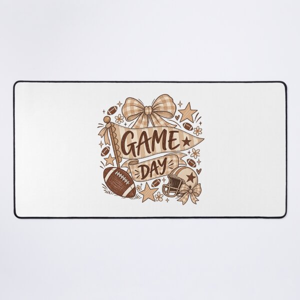 Item preview, Game Day Football Coquette Bow – Neutral Gingham Football Fan Design designed and sold by DoodloraStudio.
