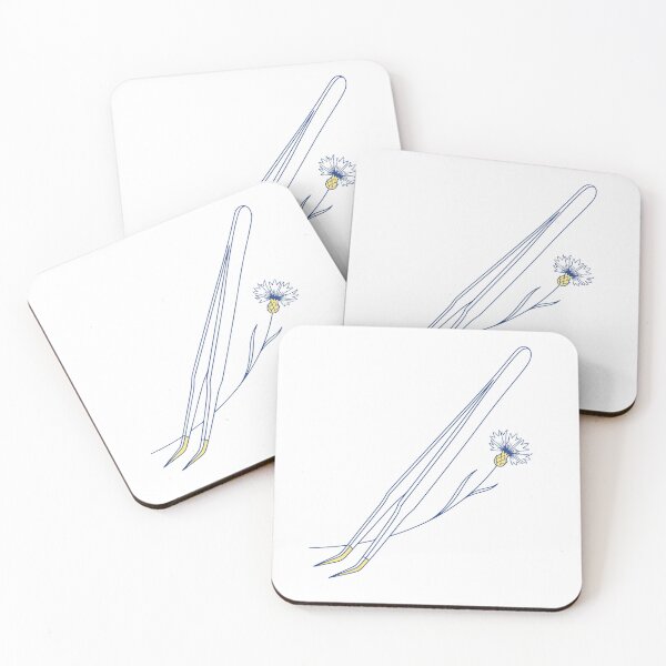 Aperçu de l'œuvre Pince à épiler de précision pour technicienne en extensions de cils, bleuet et jaune créée et vendue par VibeBeauty.