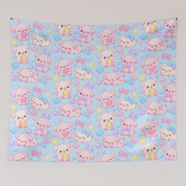 Artikelvorschau, Kawaii Gummischweinchen-Bonbonmuster entworfen und verkauft von Soft Berry Studio.