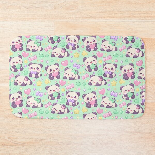 Item preview, Kawaii Gummy Panda Candy Pattern designed and sold by Soft Berry Studio.