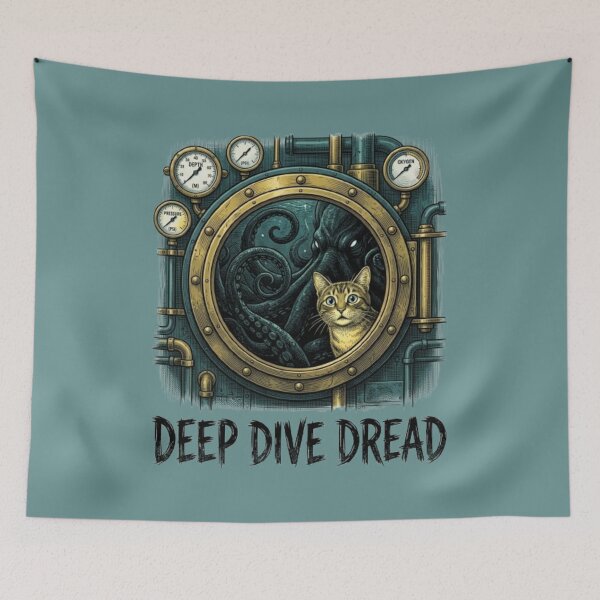 Item preview, Deep Dive Dread Funny Sea Monster Cat Deep Sea Horror Lover Gift Idea designed and sold by FurRealStudioCo.