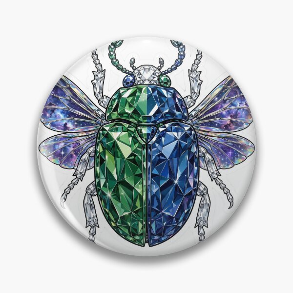 Item preview, Emerald Sapphire Galaxy Beetle Crystal Sticker - Dual Color Scarab designed and sold by Crystal Critters .