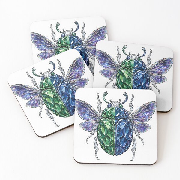 Item preview, Emerald Sapphire Galaxy Beetle Crystal Sticker - Dual Color Scarab designed and sold by Crystal Critters .