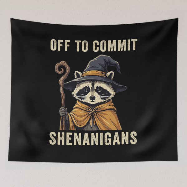 Item preview, Off to Commit Shenanigans Raccoon designed and sold by Hedoraxe.