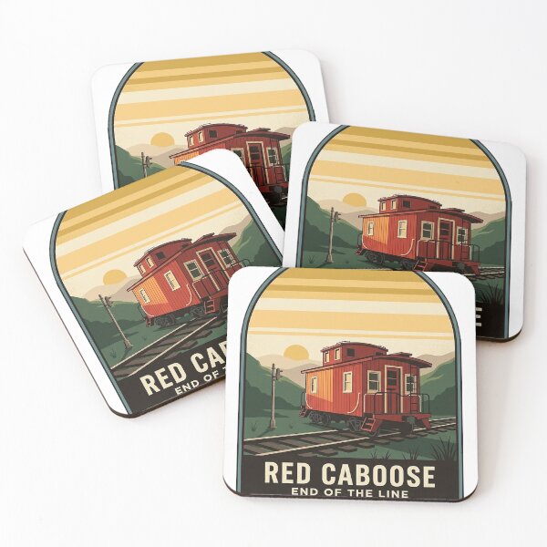Item preview, Red Caboose Vintage Railroad Travel Badge - Retro Train Sticker designed and sold by DetourDgn.