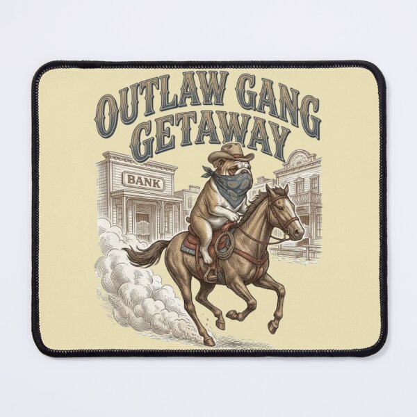 Artikelvorschau, Outlaw-Gang-Flucht – Lustiger Westernfilm – Geschenk für Hundeliebhaber – Geschenk für Bulldoggenliebhaber entworfen und verkauft von FurRealStudioCo.
