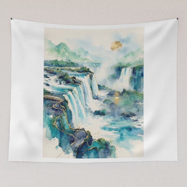 Artikelvorschau, Iguazu-Wasserfälle in Aquarell - Argentinische Landschaften entworfen und verkauft von Esencia Argentina.