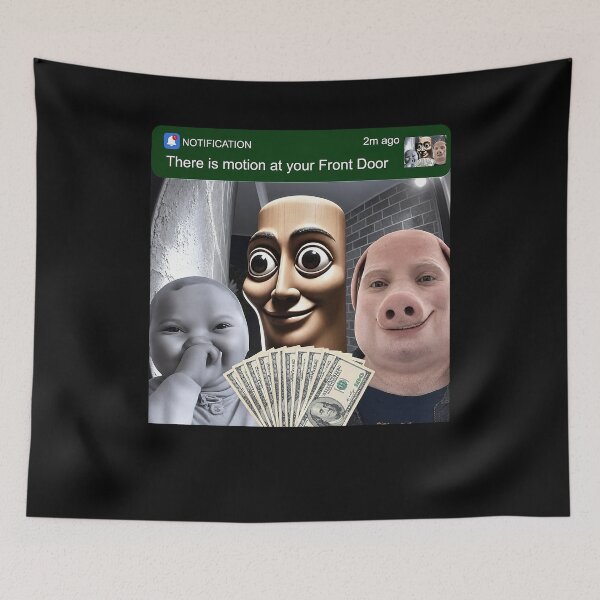 Item preview, There is Motion at Your Front Door John Pork Baby AI meme designed and sold by Hedoraxe.