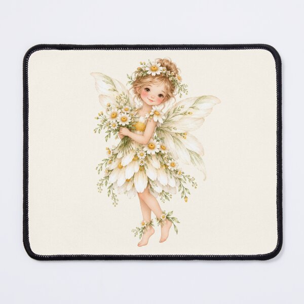 Item preview, Daisy Flower Fairy – Whimsical Cottagecore Watercolor Art designed and sold by looplandger.