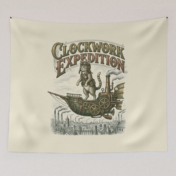Item preview, Clockwork Expedition Funny Steampunk Cat Victorian Adventure Lover Gift designed and sold by FurRealStudioCo.