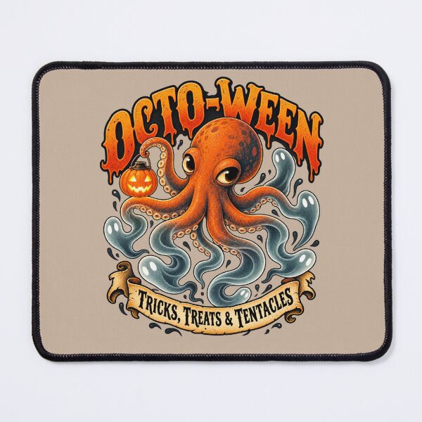 Item preview, Cute Halloween Octopus OCTO-WEEN Ghost Tentacles designed and sold by HOUSE OF TIST.