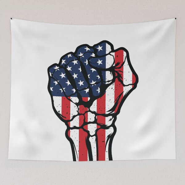 Item preview, Vintage American Flag Skeleton Fist - Distressed Patriotic designed and sold by Marshallamoakohene.