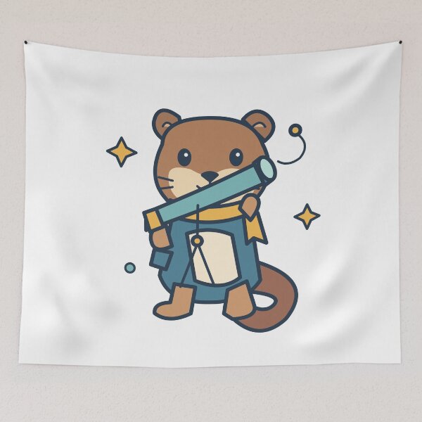 Item preview, Tideglass Stargazer – Cute Otter Astronomer designed and sold by AnimeOrbit.