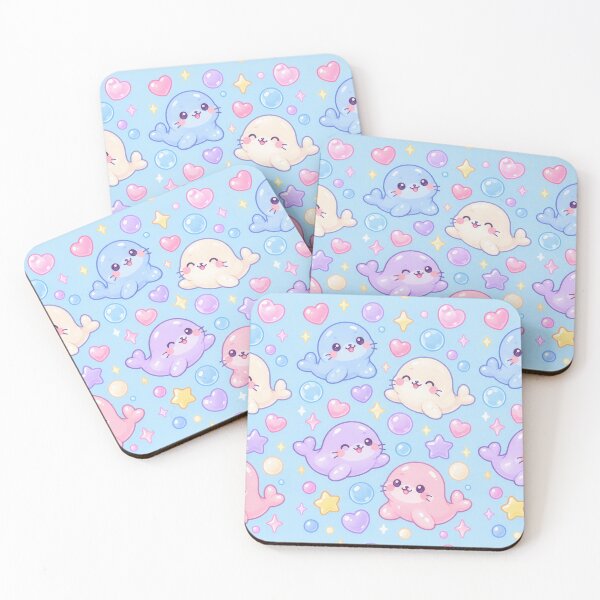 Item preview, Cute Kawaii Gummy Seal Pastel Candy Pattern designed and sold by Soft Berry Studio.