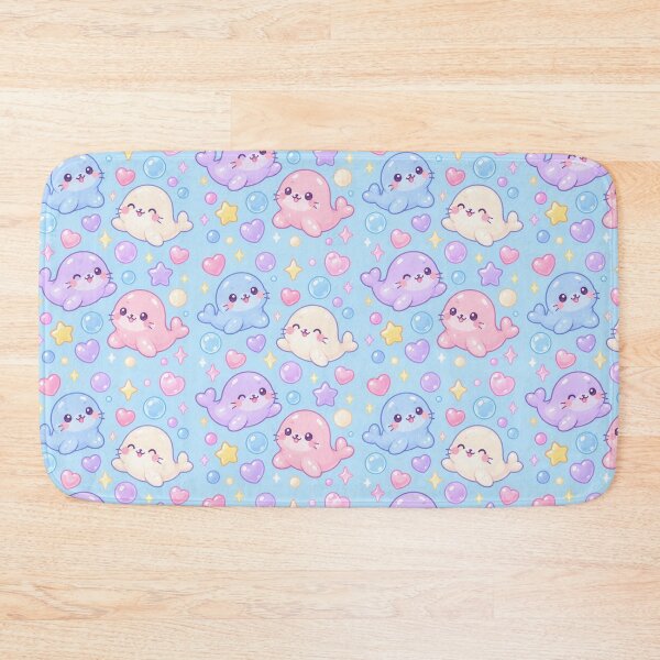 Item preview, Cute Kawaii Gummy Seal Pastel Candy Pattern designed and sold by Soft Berry Studio.