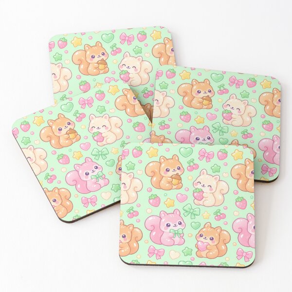 Item preview, Cute Kawaii Gummy Squirrel Pastel Candy Pattern designed and sold by Soft Berry Studio.
