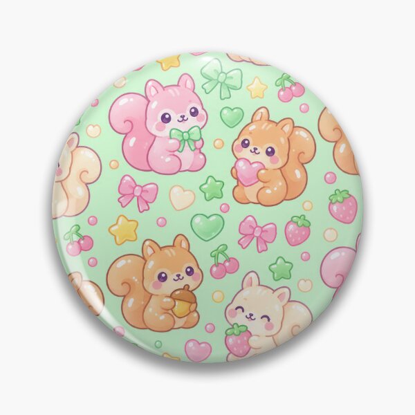 Item preview, Cute Kawaii Gummy Squirrel Pastel Candy Pattern designed and sold by Soft Berry Studio.