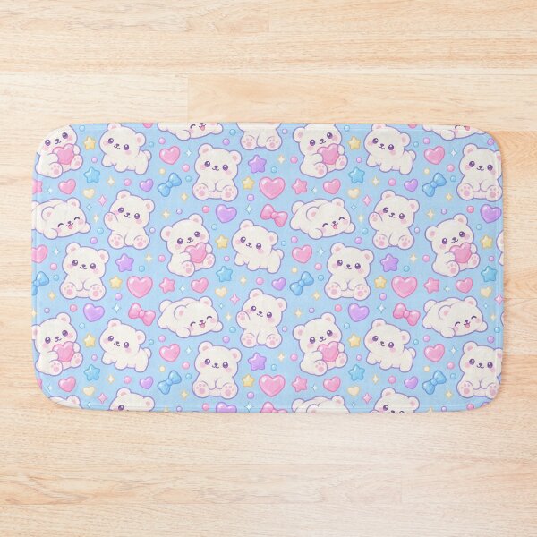 Item preview, Cute Kawaii Gummy Polar Bear Pastel Candy Pattern designed and sold by Soft Berry Studio.
