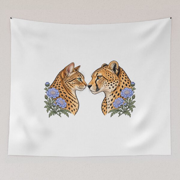 Item preview, Savannah Cat Cheetah White Flower designed and sold by Old's Cool Cat Studio.