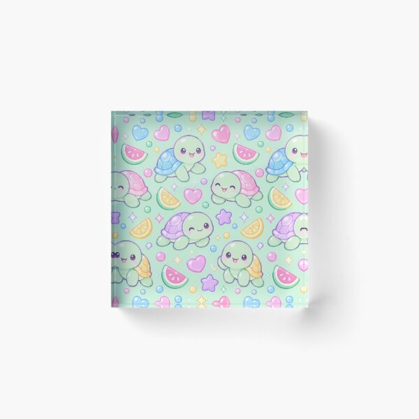 Item preview, Cute Kawaii Gummy Turtle Pastel Candy Pattern designed and sold by Soft Berry Studio.