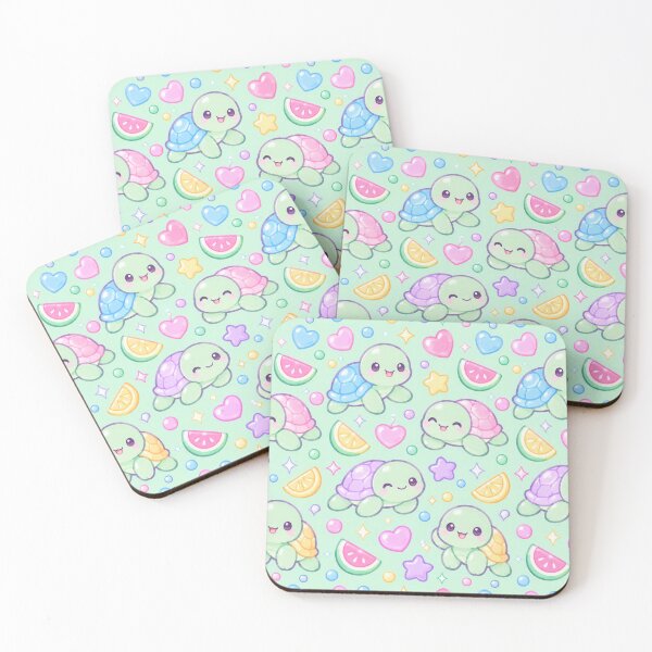 Item preview, Cute Kawaii Gummy Turtle Pastel Candy Pattern designed and sold by Soft Berry Studio.