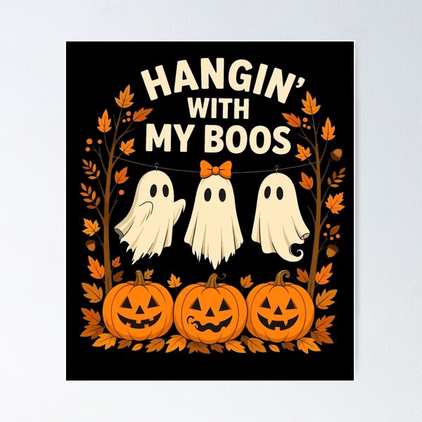 Artikelvorschau, Mit meinem Boos abhängen – Geisterkürbis-Halloween entworfen und verkauft von Custom Crest.