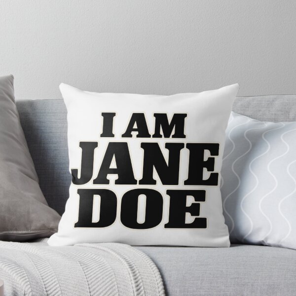 Item preview, I Am Jane Doe Black Stacked Lettering White Outline designed and sold by purrinink.