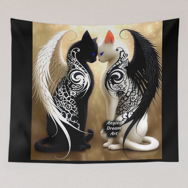 Item preview, winged cats designed and sold by OpusDay.