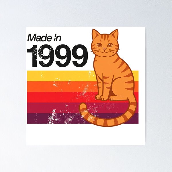 Item preview, Made In 1999 Retro Sunset Cat designed and sold by Dlvznbm.