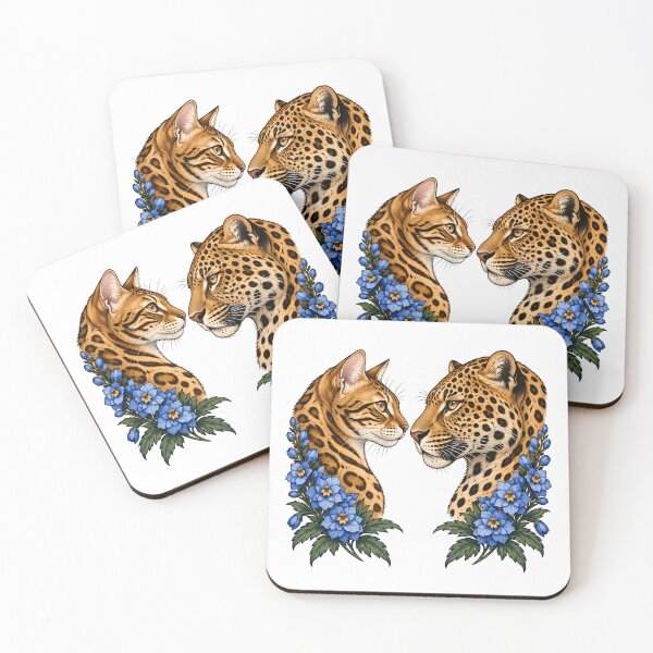 Item preview, Bengal Cat Leopard Pastel Blue Flower designed and sold by Old's Cool Cat Studio.