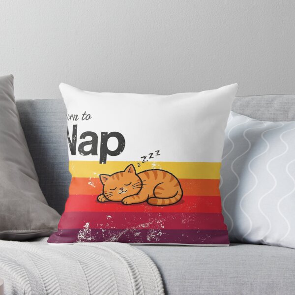 Artikelvorschau, Born To Nap Retro Sunset Cat entworfen und verkauft von Dlvznbm.