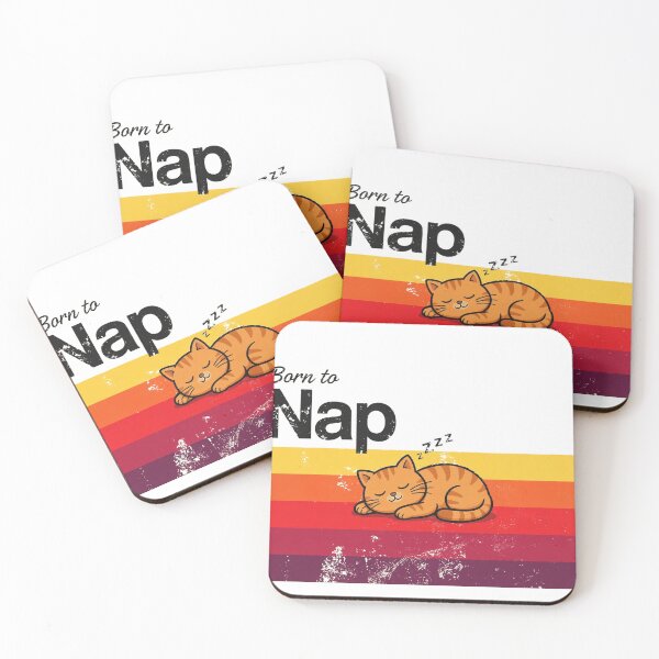 Item preview, Born To Nap Retro Sunset Cat designed and sold by Dlvznbm.