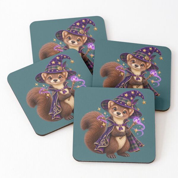 Item preview, Cute Scottish Pine Marten Magical Halloween Wizard designed and sold by MaedK.